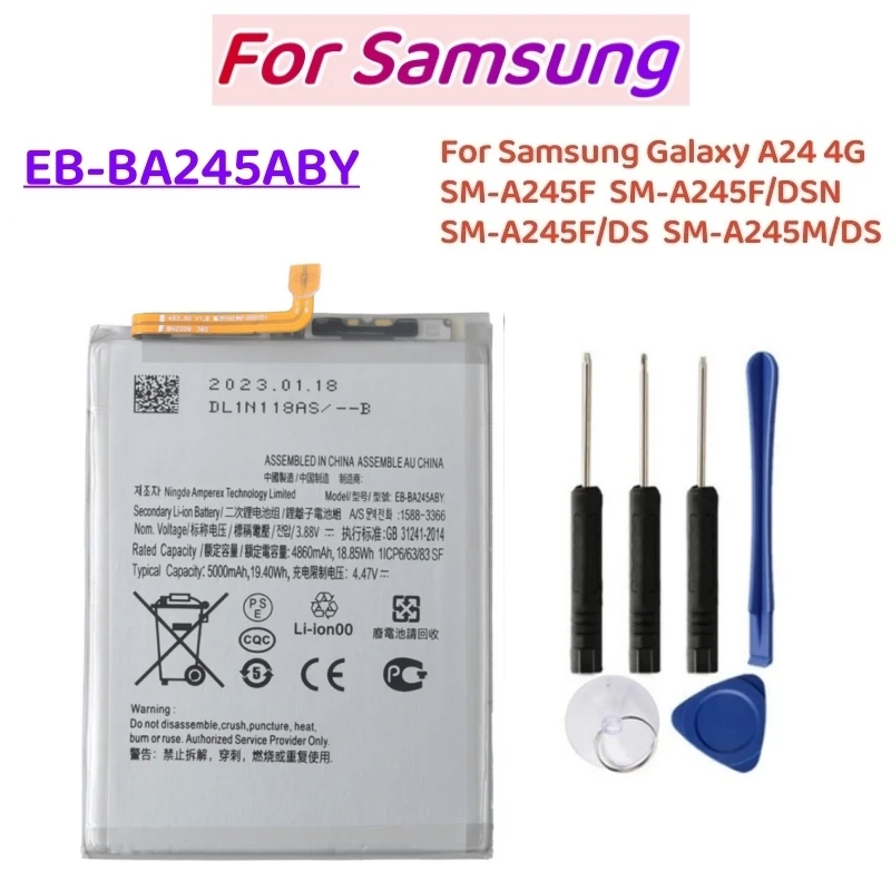 Nová náhradná batéria telefónu EB-BA245ABY pre Samsung Galaxy A24 4G A245 SM-A245F SM-A245F/DSN SM-A245M SM-A245M/DS SM-A245N