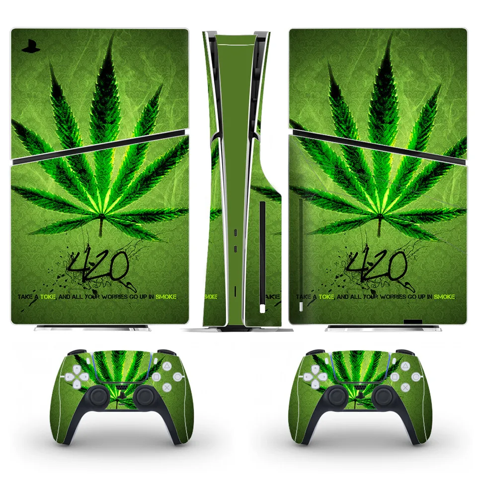 Nová nálepka na pokožku PS5 Slim Disc pre konzolu a 2 ovládače nálepky Vinyl PS5 Slim Disk Skins