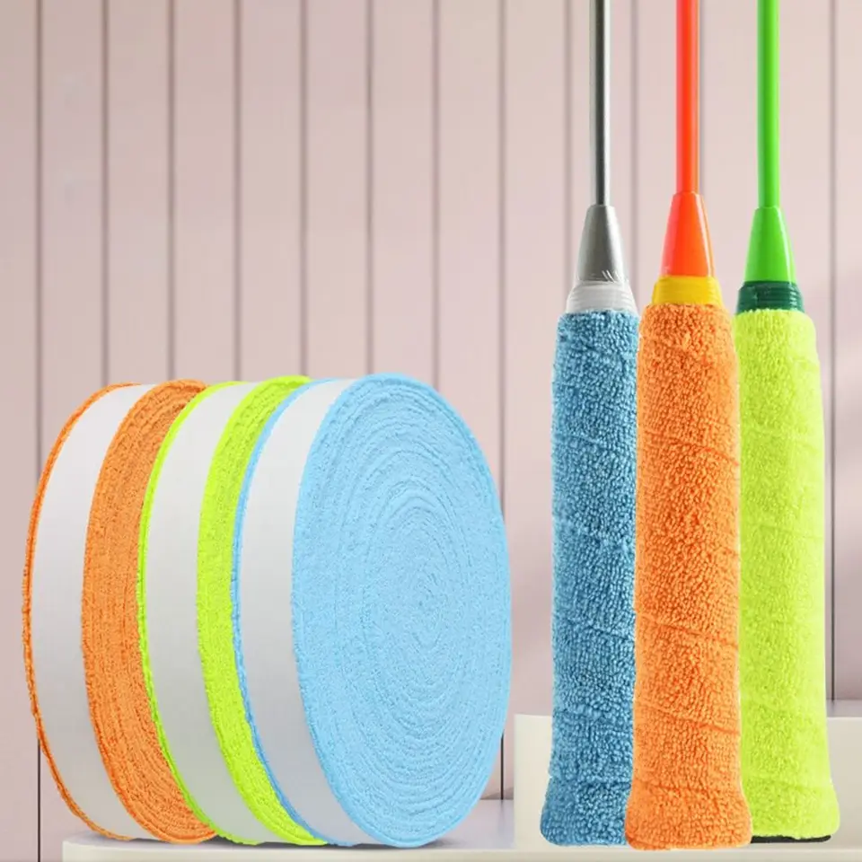 Nová odolná badmintonová raketa na uteráky pásky s pásmou bez šmyku polyester poter-absorbujúca pásková páska Absorpcia potu 5 m tenisové uteráky Rukoväte