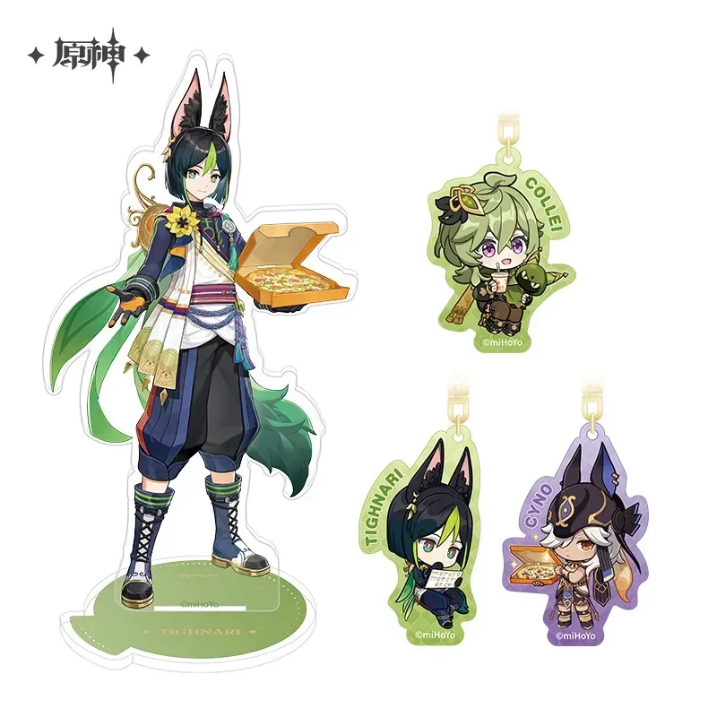 Nová oficiálna anime hra Genshin Impact Tighnari Cyno Kawaii Cosplay akrylová stolná stolná postava Petdant Keychain Backpack darček