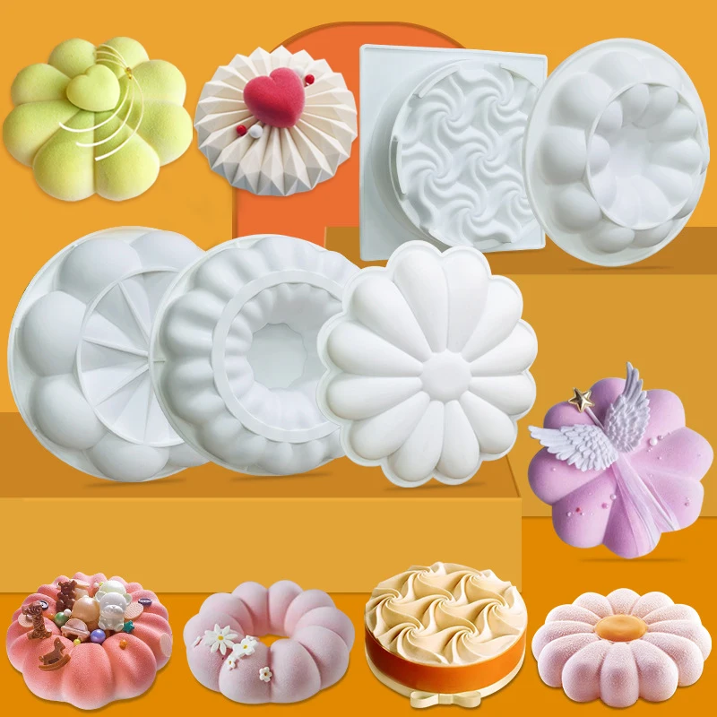 Nová okvetná šišky na piškary na pečenie Silikónová forma DIY Moule Gateaux Bakvorm Panel Patisserie CakeVorm Entemet Forma Dekorácia Gateau