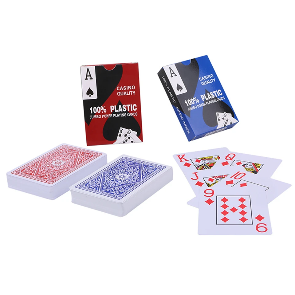 Nová paluba kariet PVC nepremokavá hracie karty, 54ks veľká postava Plastic Texas poker súprav