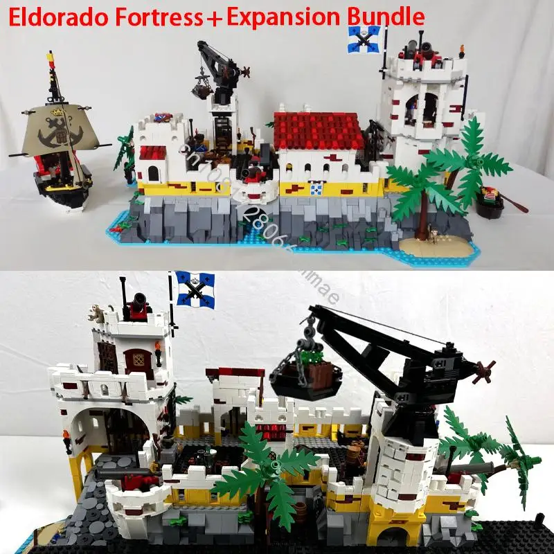 Nová pevnosť Eldorado Fortress 10320 Central Cave Dock Tower Cave Entrance Armory Wall Expansion Bundle Building Blocks