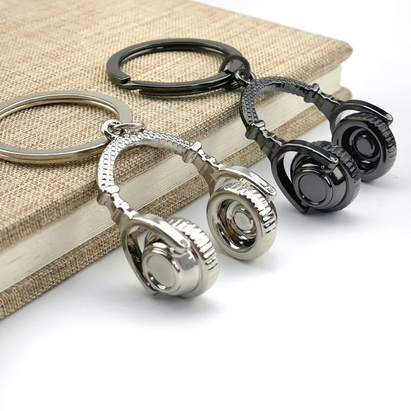 Nová punková hudba Keyset Key reťaz mikrofónu gitarový prsteň spevák Keychains for Women Men DIY Vintage Party Fashion Gifts