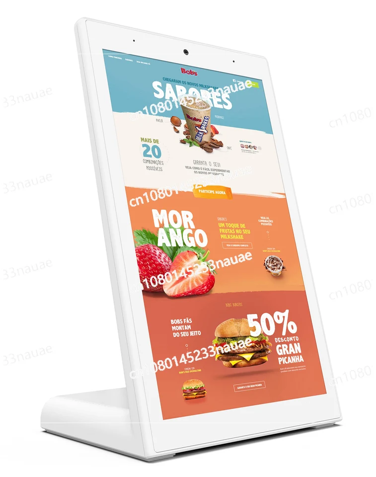 Nová reštaurácia stolný tablet stojan na wifi malú obrazovku 8 palcov Android Digitálne menu Video reklamný panel Displej reklamného rekláru prehrávač