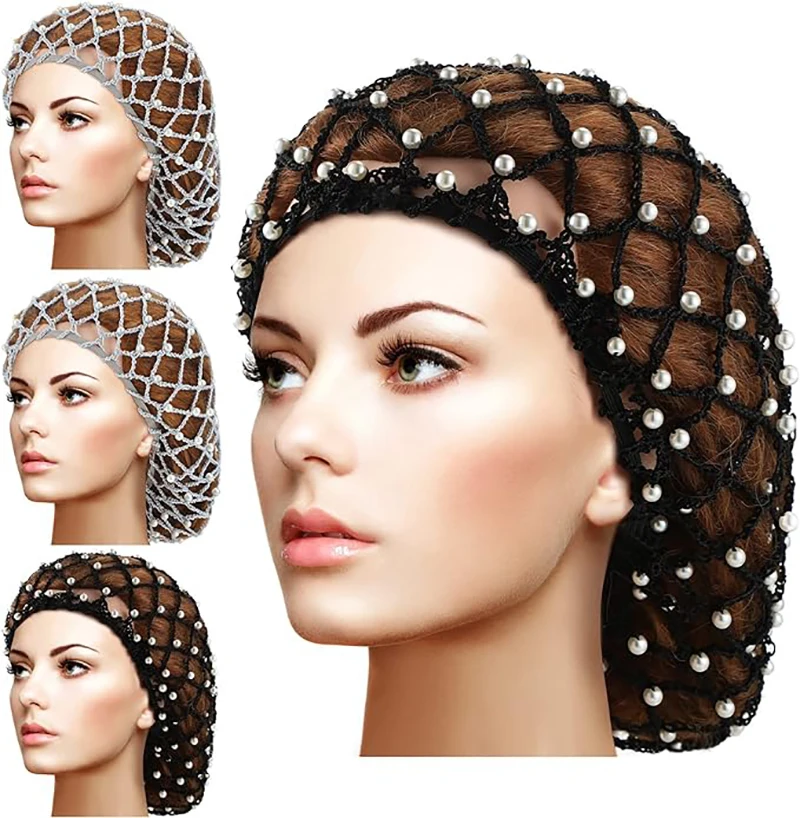 Nová ručná háčkovanie pre ženy perlové vlasy sieť a populárne dropy Hair Conditioner Cover Cover Beauty a Care Care Cap