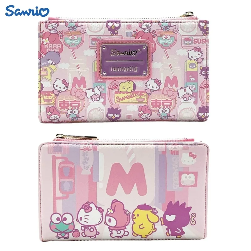 Nová Sanrio Hello Kitty Curese Loungefly Clutch Clutse Dámska kabelka Dospelé narodeniny Darčeková karta BAG Double Fold Pink Coin Cupe Darček