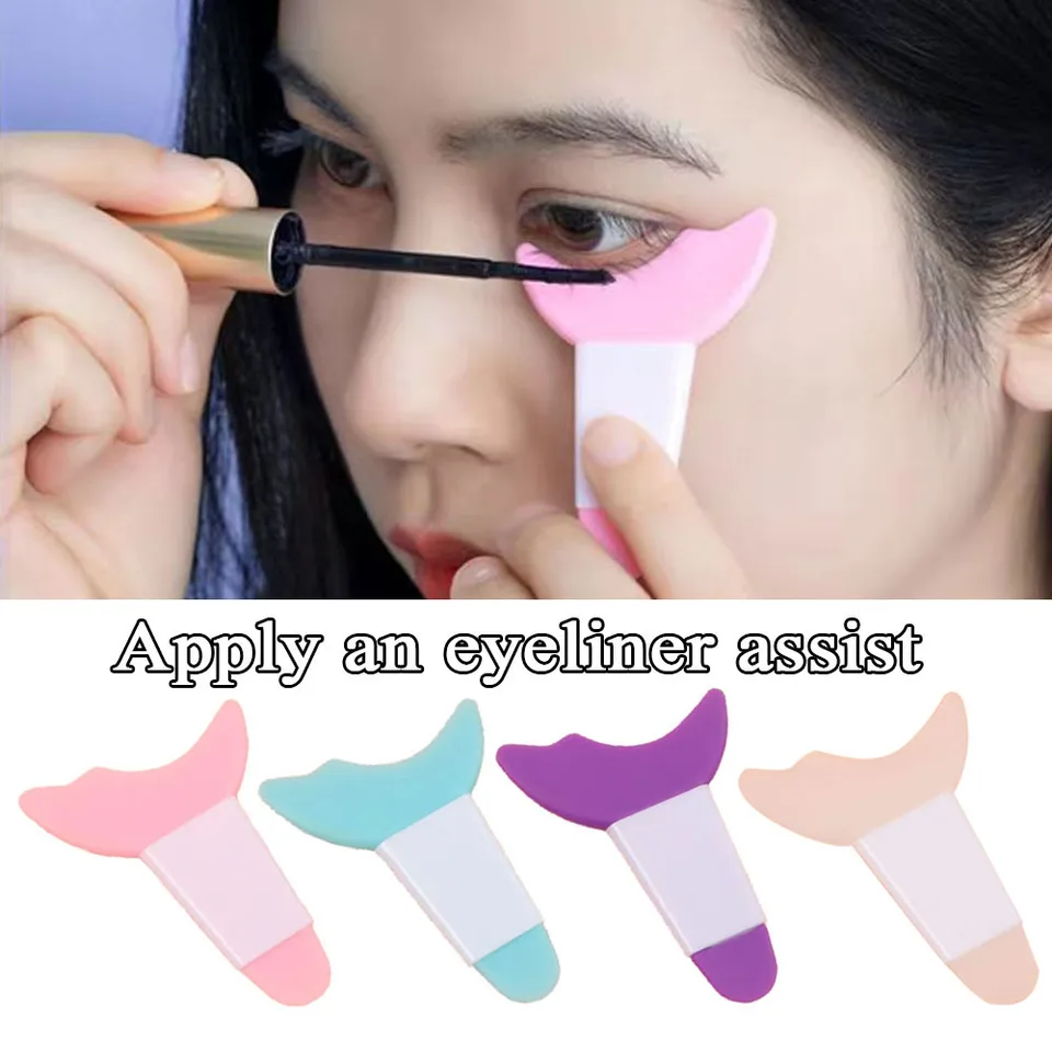 Nová silikónová šablóna pre očné linky znovu použiteľné očné make -up šablón Pomoc s očnými linkami Sprievodca vodiacim make -upom šablóny na obrys očí