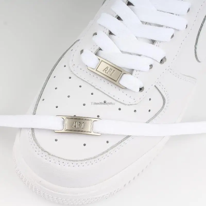Nová spona AF1+Shoelaces Combinácia bielych plochých šnúr a dekorácie topánok Sneak Shoelace Air Force One Shoes Accessories