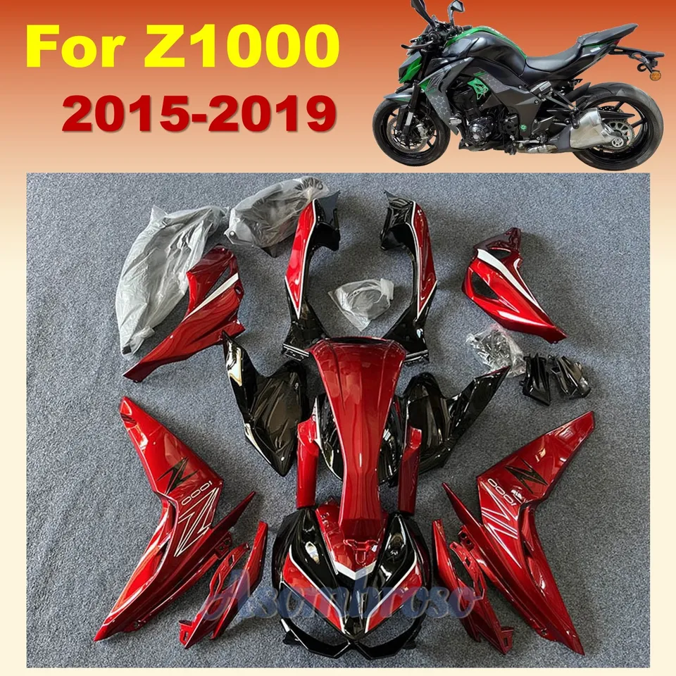 Nová súprava ABS Fairing Fit for Ninja Z1000R 2015 2016 2017 2018 2019 2019 Z 1000R Z1000 Motocyklové kapotáž Red Black Bodywork Set