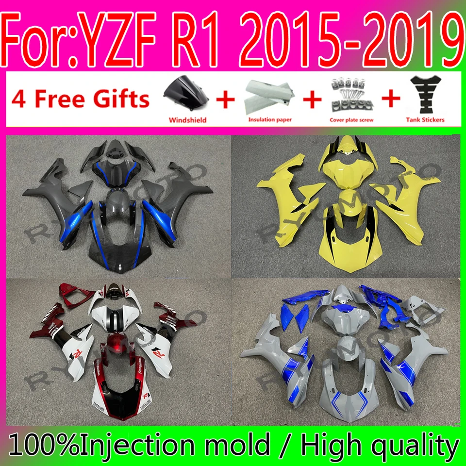 Nová súprava Motorcycle Fairings Fit for Yamaha YZF - R1 2015 2016 2017 2018 2018 2019 YZFR1 15 16 17 18 19