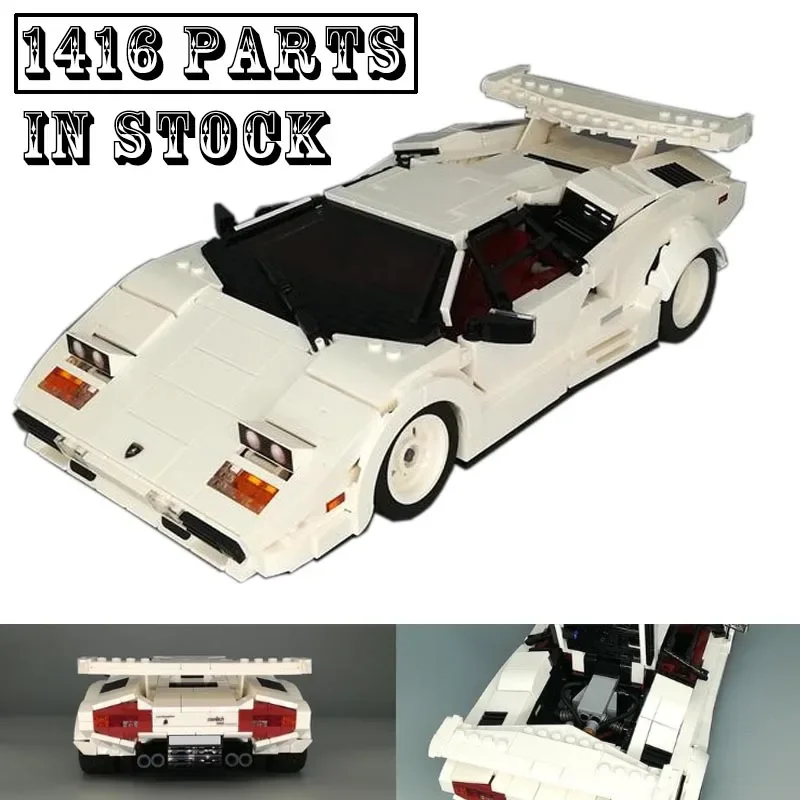 Nová technická séria MOC-133279 Countach LP5000S QV Hypercar Super Racing Car Model Building Blocks