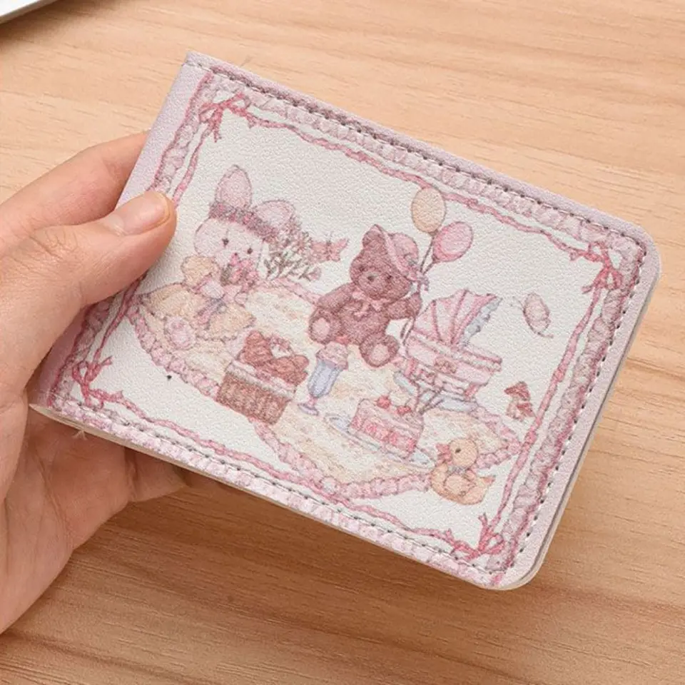Nová ultratelová karta karikatúra veľká kapacita karta Puzdro piknik Rabbit Bear Pu Card Držiteľ