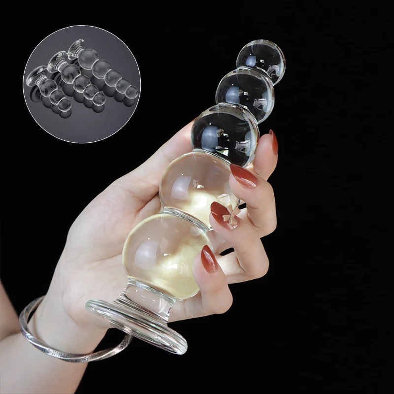 Nová vagina lopta Big Pyrex Glass Crystal Beads Butt zástrčka veľké análne dildo korálky falošné dospelé masturbáty sexuálne hračky pre ženy gay gay