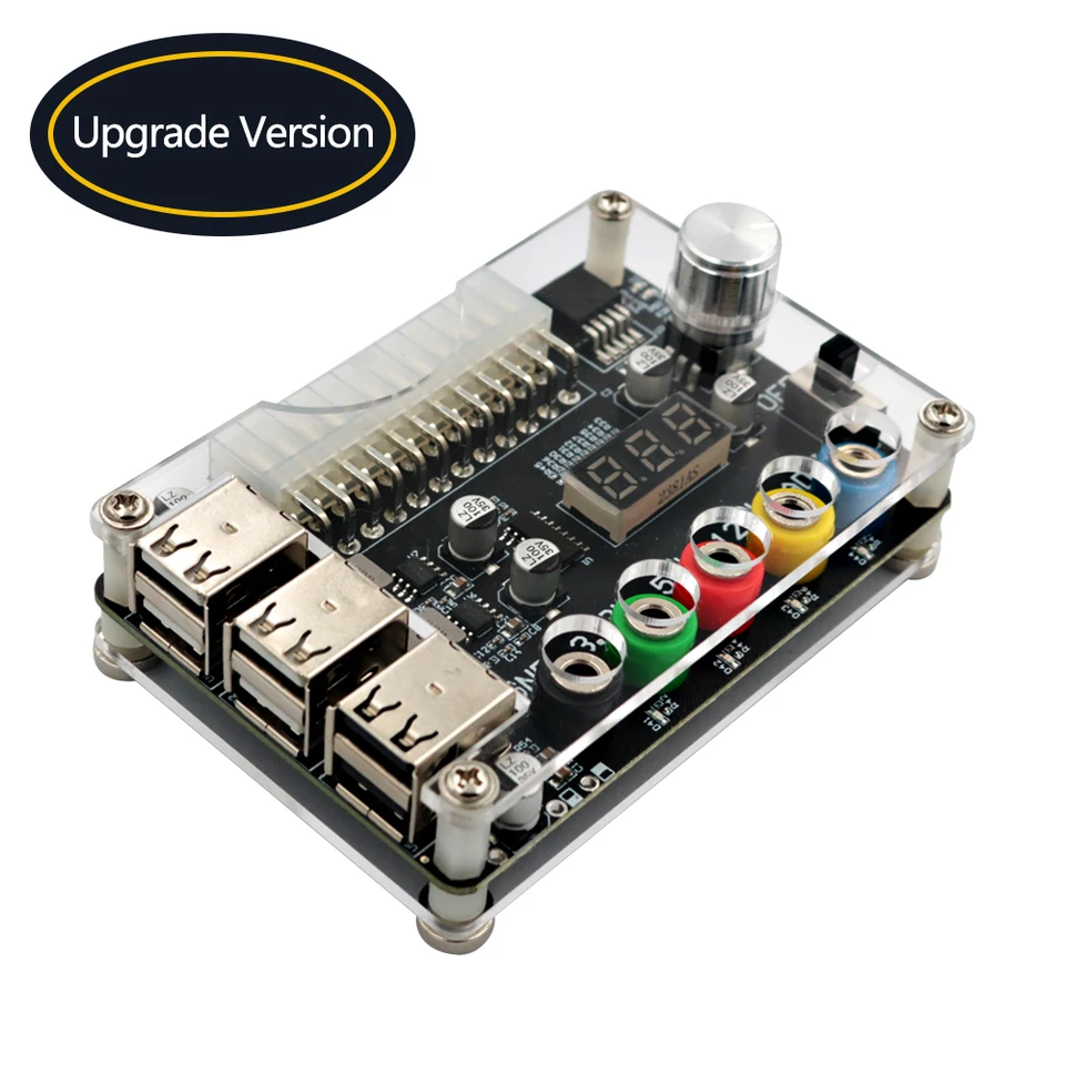 Nová verzia ATX Power Breakout Board s nastaviteľným gombíkom napätia a 6-port USB 2.0 a QC 2.0/QC 3.0, 3A Maximálna ópa