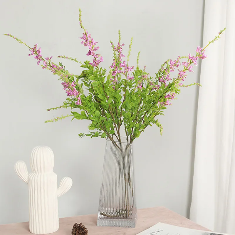 Nová vetva divokej šalvia trávu s listom hodvábne umelé kvety Flores Artificiales obývacia izba dekorácia high -end falošné kvety