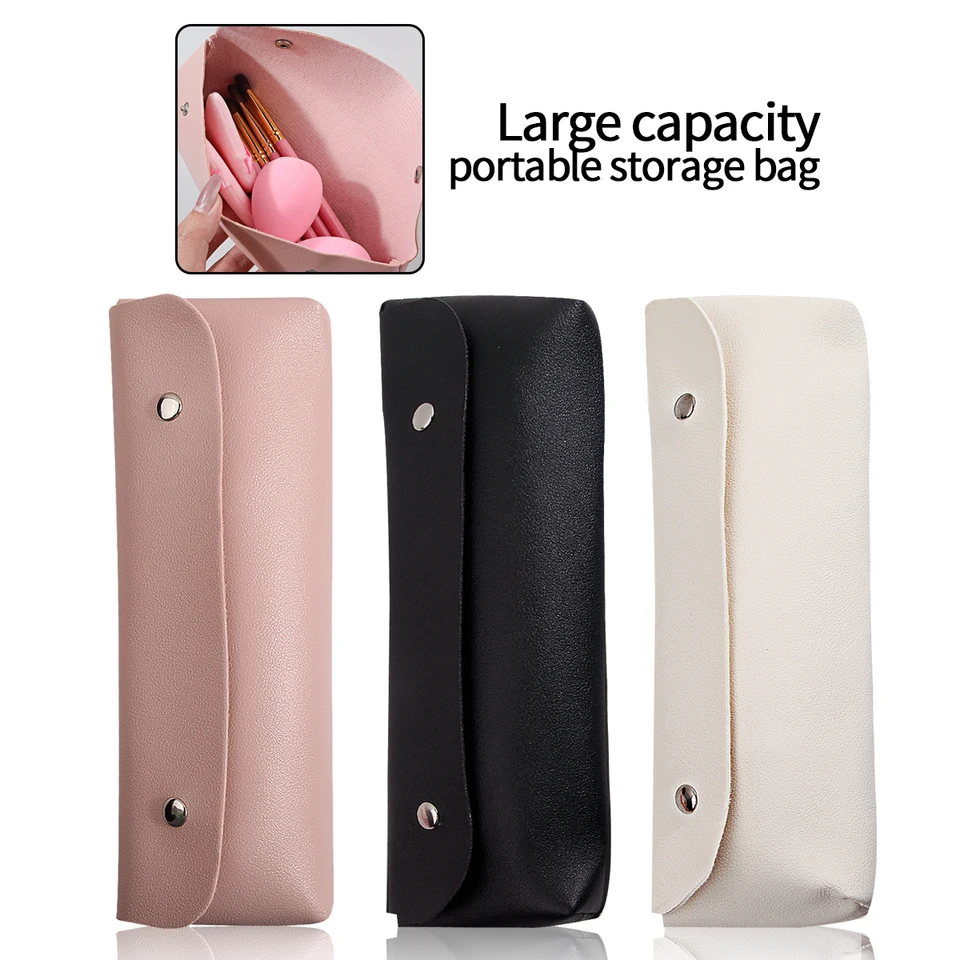 Nová viacfarebná voľba cestovného make-up kefy Storage Bag, držiak na kefu PU, viacfunkčný úložný box s prachom
