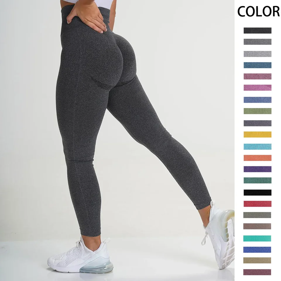 Nová vlhkosť Wicking Yoga Pants Športové nohavice sexy dámske bezšvové pletené malá polmesiaca korisť
