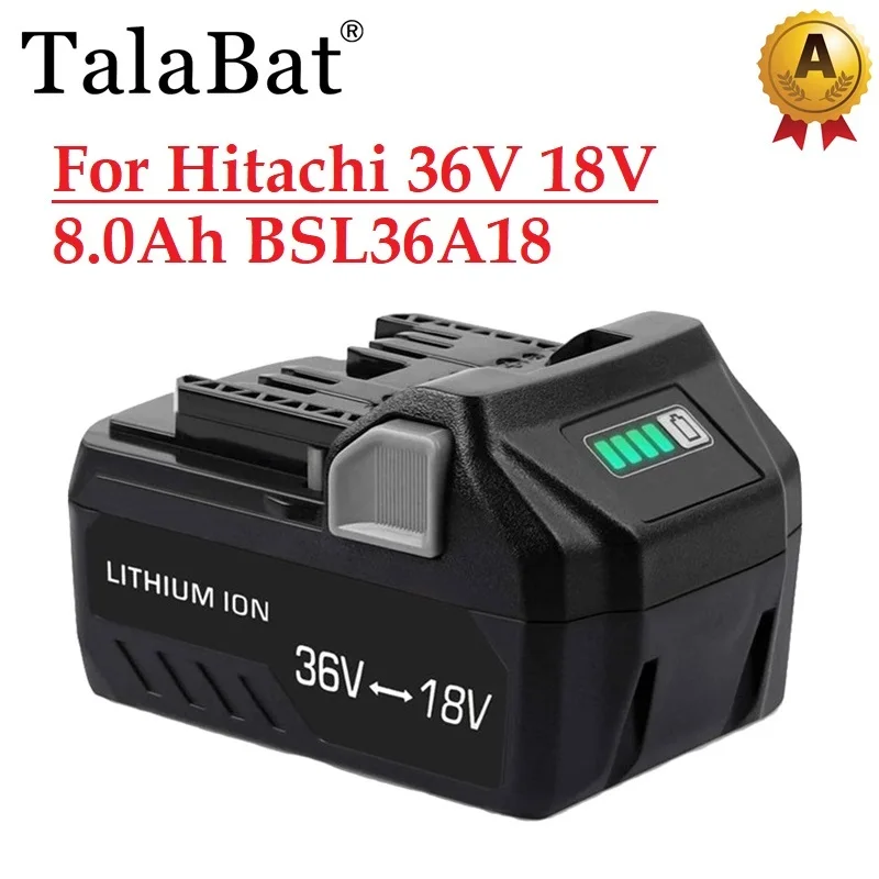 Nová vylepšená nabíjateľná batéria 18 V 8000 mAh pre Hitachi 36V bezdrôtových nástrojov BSL36A18 BSL1815 BSL1840 BSL1860