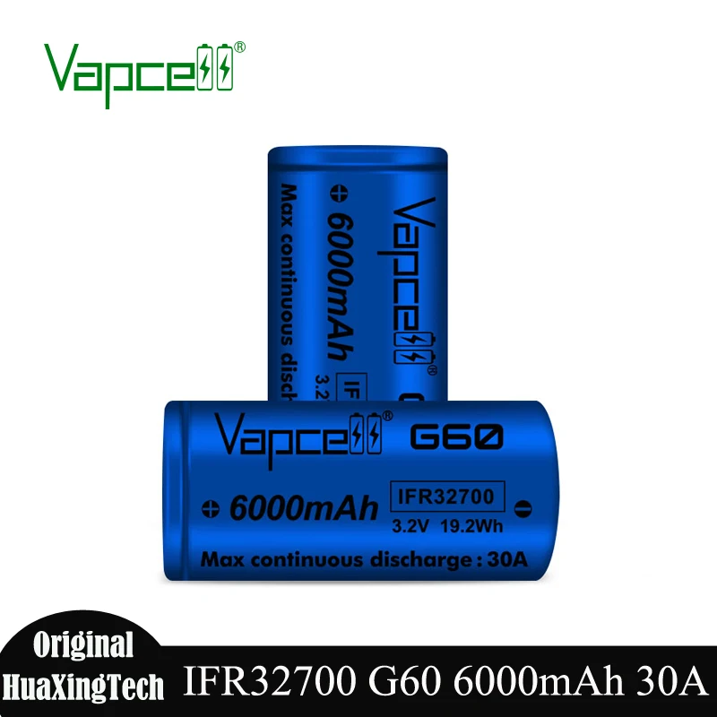 Nová vysoko kvalitná vapcell G60 IFR 32700 6000 mAh batéria 3,2 V 30A Nabíjateľná lítiumfosfát fosfátová batéria pre baterku pre baterku