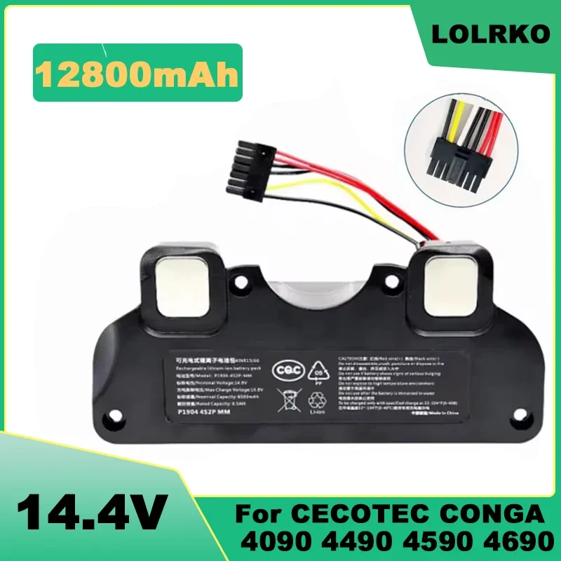 Nová výmenná batéria 9800 mAh/12800 mAh pre Cecotec Conga 4090 4490 4590 4690 Robot vysávača príslušenstvo náhradné diely Nástroj