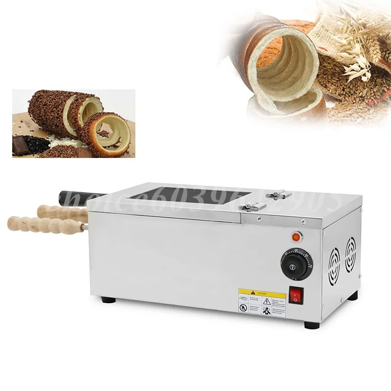 Nová z nehrdzavejúcej ocele šišky Churro Baker Komimney Bread rúry Komimney koláče komerické 2 Roll Kurtos Kalacs Snack stroj