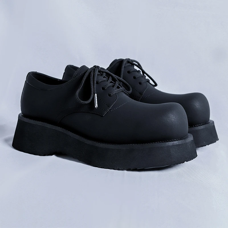 Nová značka British Men Derby Shoes Platform Oxford Days topánky Men všestranné retro kožené príležitostné obuv silné podrážky topánky na párty