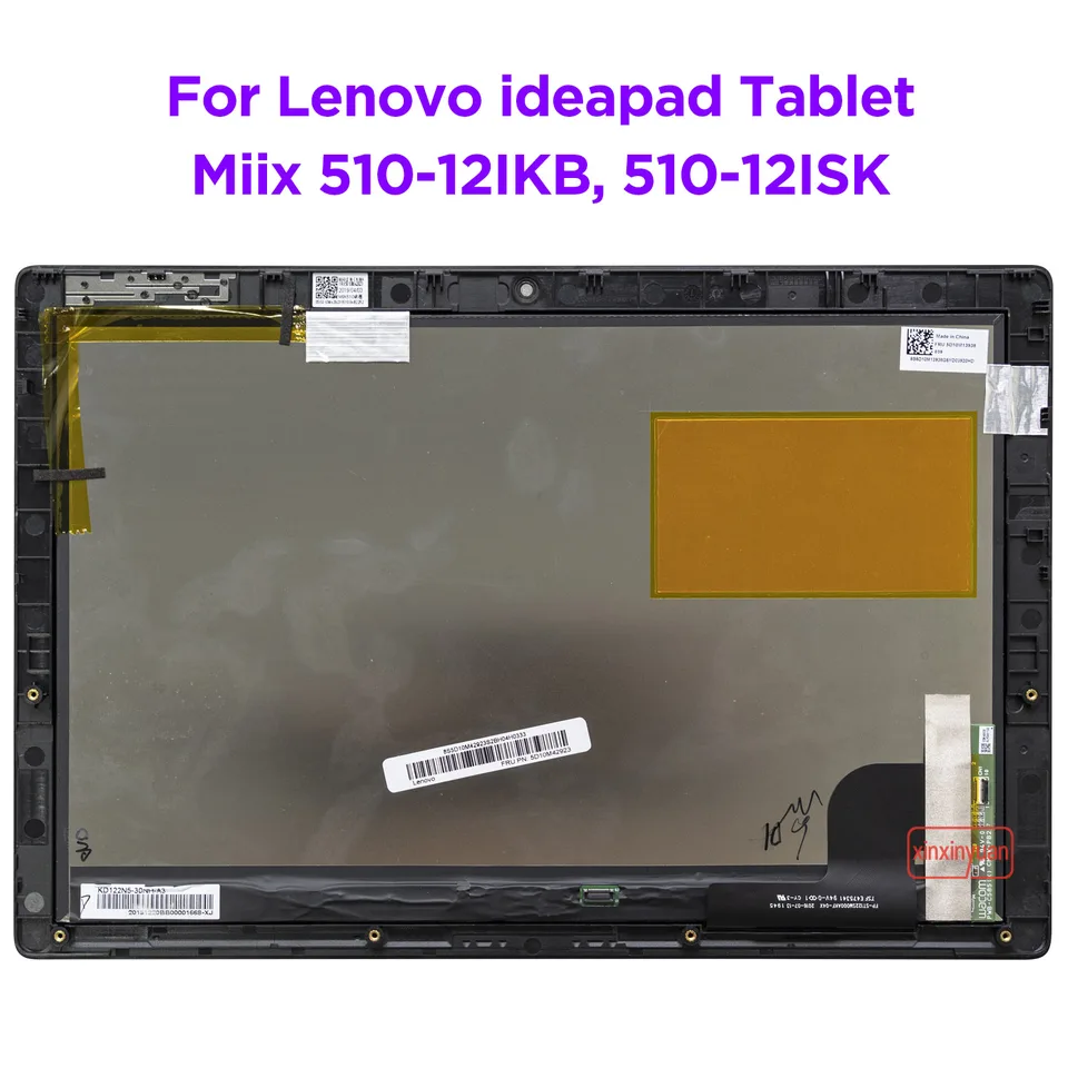 Nová zostava digitalizátora dotykovej obrazovky LCD pre Lenovo Miix 510-12ikb 510-12ISK 80XE 80U1 Výmena displeja 5D10M13938