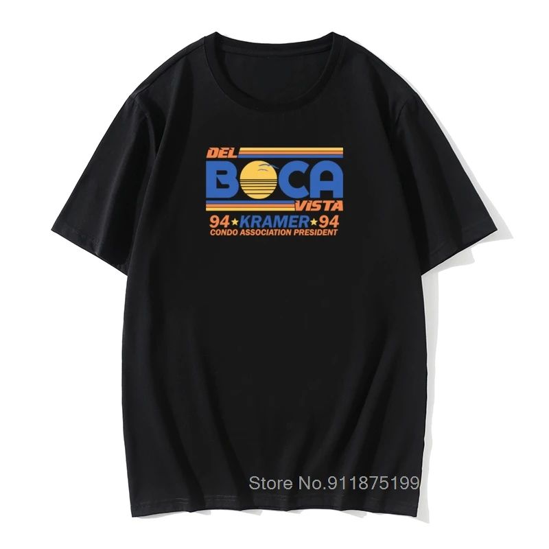 Nová zábava Seinfeld del boca Vista Kramer T košeľový list Grafické tričká pre muža bavlna Čierne Tops s krátkym rukávom Tops Tee