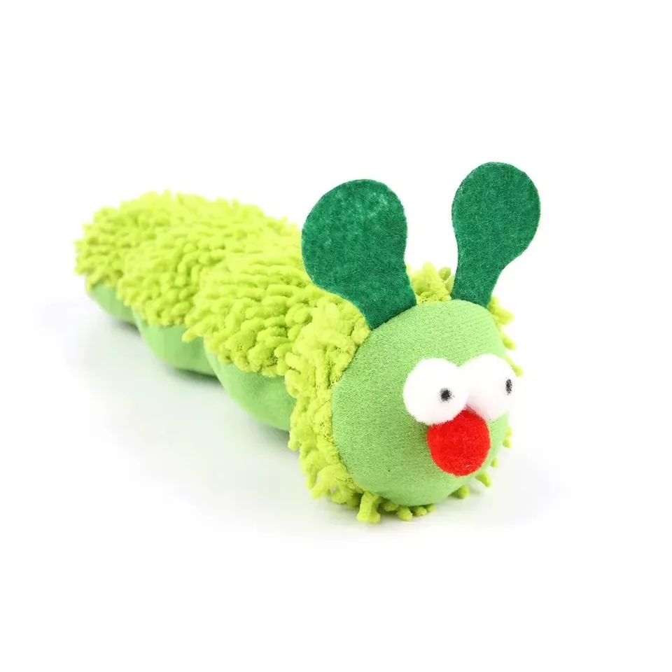 Nová čistá ústa mačka žuvačka hračky plyšový húsenica Caterpillar v tvare Cat Cat Caterpillar Molar Toy Pet Pet
