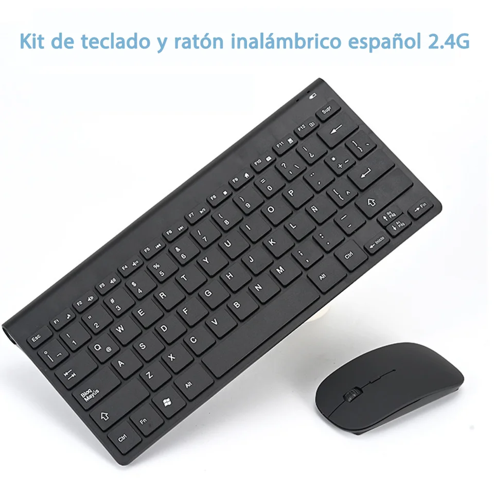 Nová španielska klávesnica Wireless Mouse for Game PC Player TV Španielska klávesnica a myš Set 78Keys Gaming Keyboard Dropshipping