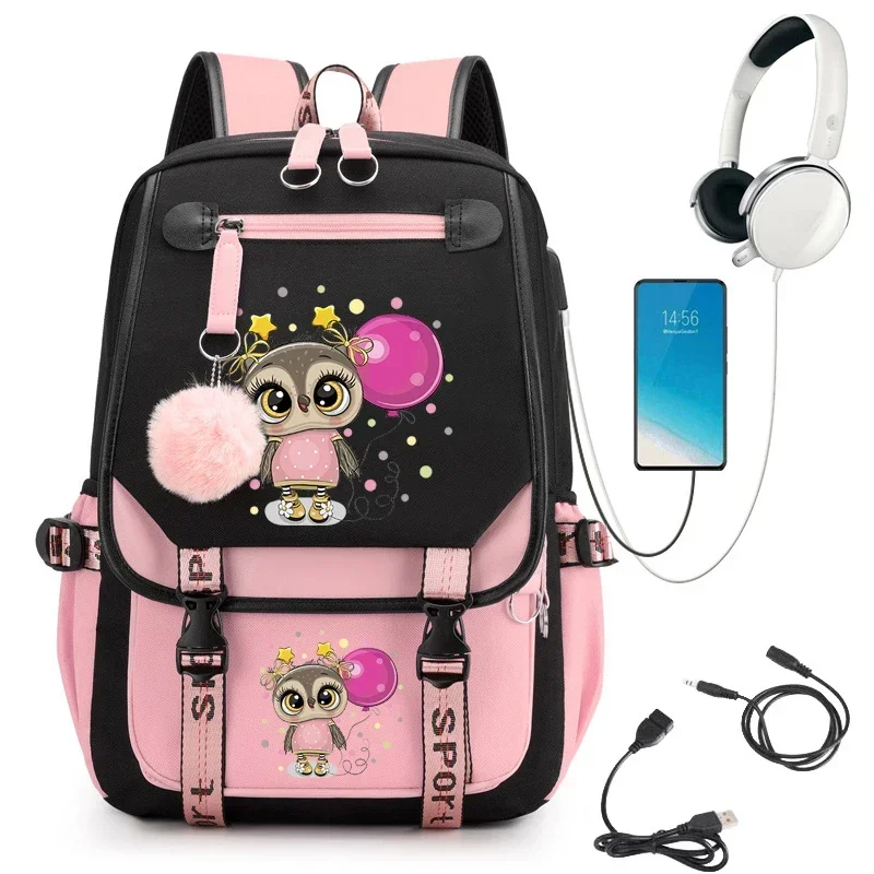 Nová študentka módnej vysokej školy Škola Škola batohov Trendy Ženy prenosné tašky Školské tašky sovy roztomilé Kawaii Girl Travel Book Bag Mochila