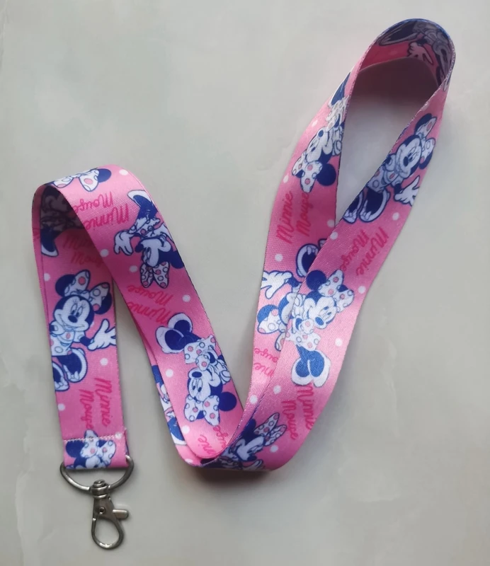 Nové 1 ks Disney Minnie Lanyards Klávesové kľúče remienok na krk pre kartu odznak kľúča reťazec kľúča držiak na kľúče