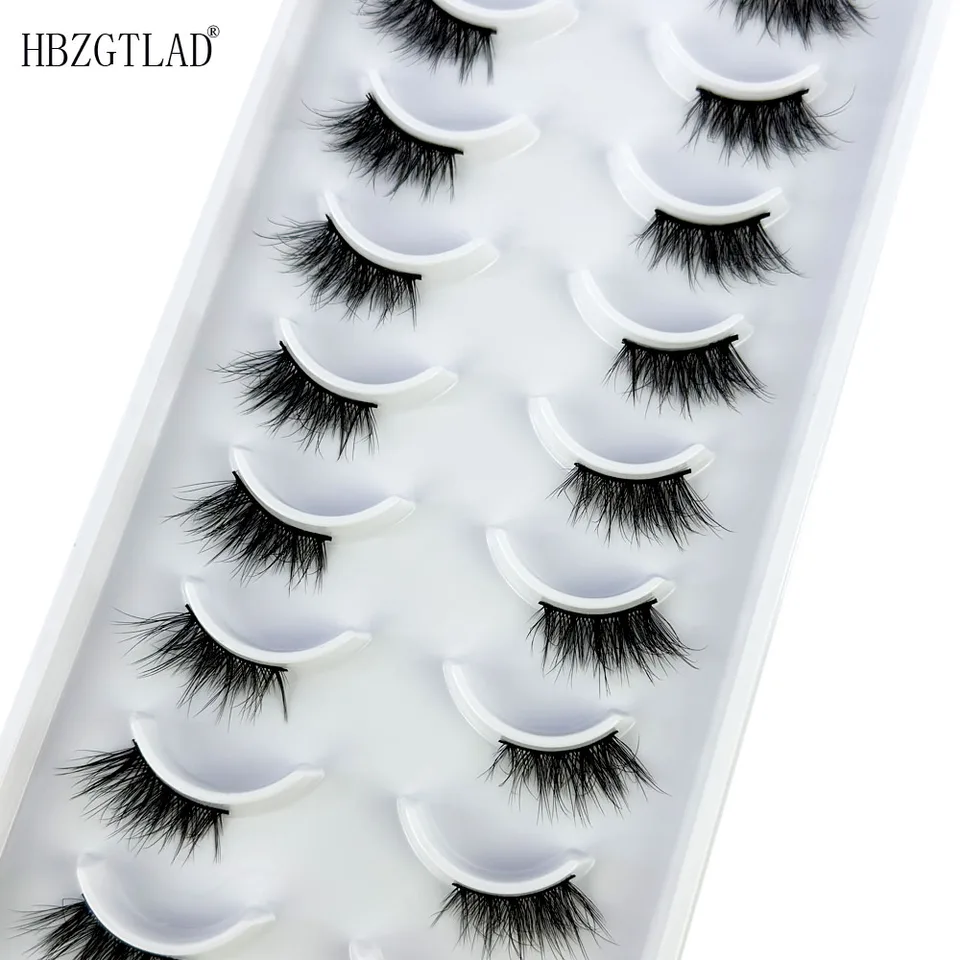 Nové 10 -kipy polovičné očné riasy 6d faux Mink Prírodné nadýchané riasy make -up cils veľkoobchodné falošné mihalnice predlžovanie rias horúci štýl