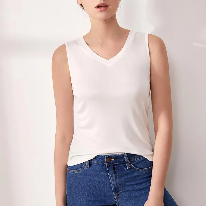 Nové 100% prírodné morberry hodvábne remienok Top ženy Vysoko kvalitné pevné výstupné vesty s vierou bez rukávov Hodváb Tack Tops Tops Lady Camisole