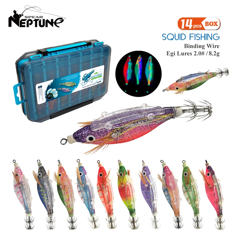 Nové 14ks/set Webfoot Octopus EGI rybárska naláka