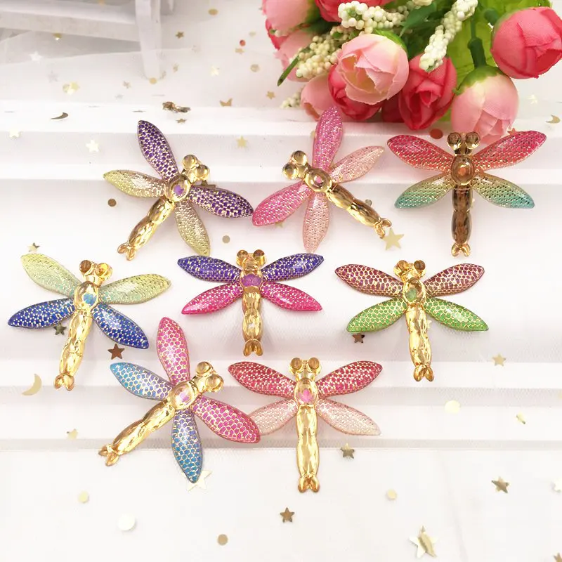 Nové 16ks mix živice bling farebný veľký dragonfly flatback kamienok 1 jamkové ozdoby DIY Svadobné aplikácie Craft F771*2