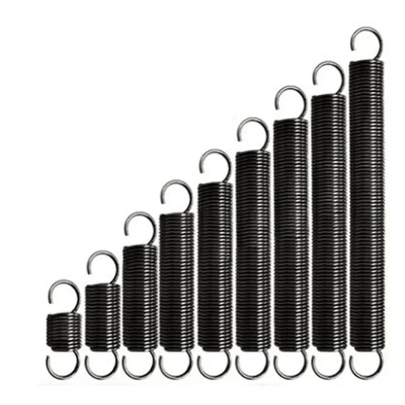 Nové 1ks 2 mm priemer drôtu Pull Springs Otvárací háčik pružina oceľ 14 mm OD 240 mm-500 mm celková dĺžka dobrá ťahacia sila