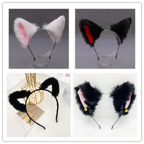 Nové 1PC Lolita Animal Cat Fox Ear Hair Hoops Cosplay Girls Halloween anime čelenky hlavy kadernícke doplnky