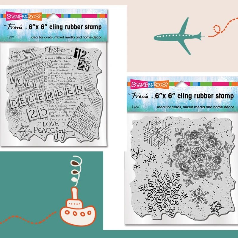 Nové 2022 Clear Stamps Card Scrapbooking Snowflake Tubbing Novinový list článok vianočné známky