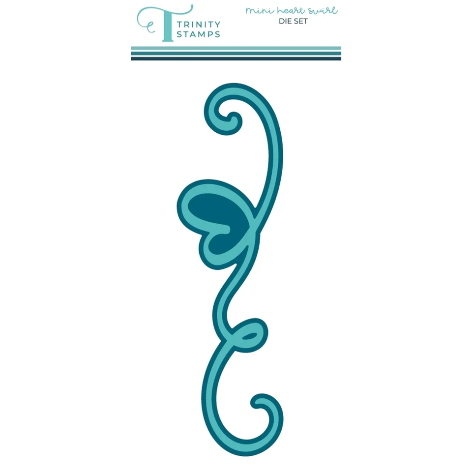 Nové 2024 Mini Heart Swirl Valentín Deň Cutting Dies Clear Stamps Nastavte scrapbooking pre papierovú výrobu karty