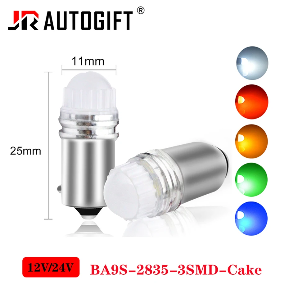 Nové 20ks ba9s t4w 2835 zelené LED autá žiarovka interiérové ​​auto LED APPISISD LIVELE LIGHT 3LED 2835 3SMD DC12V/24V WHITE RED BLUE