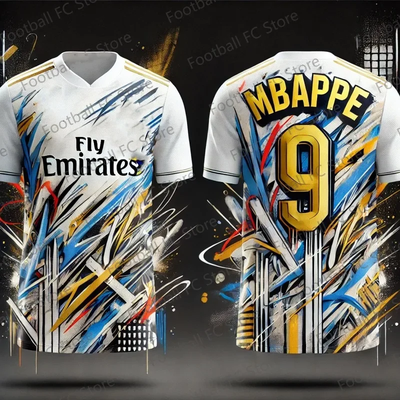 Nové 24-25 Summerstreet Graffiti Tee Jersey Chatgpt Intelligent Design Edition Special Mbappe 9 futbalový dres pre KidsAdult Kit