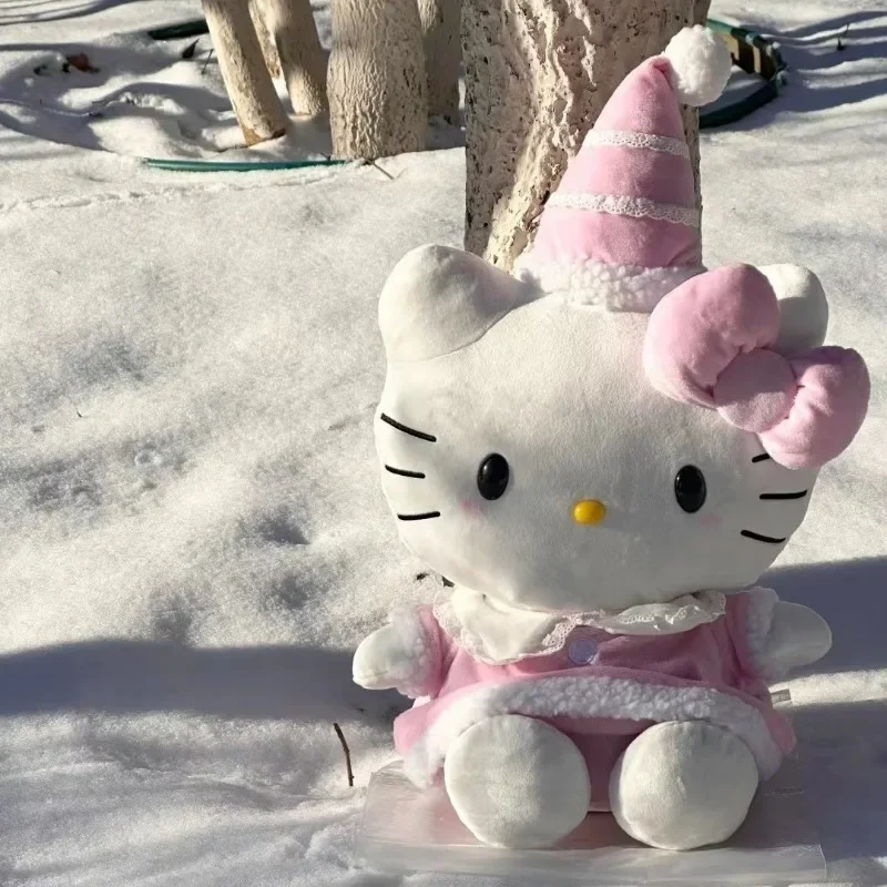 Nové 28/45 cm kawaii Vianoce Hello Kitty roztomilé plyšové hračky roztomilé klobúky Dolllow vankúš Detský sviatok darček k narodeninám darček vianočný gift
