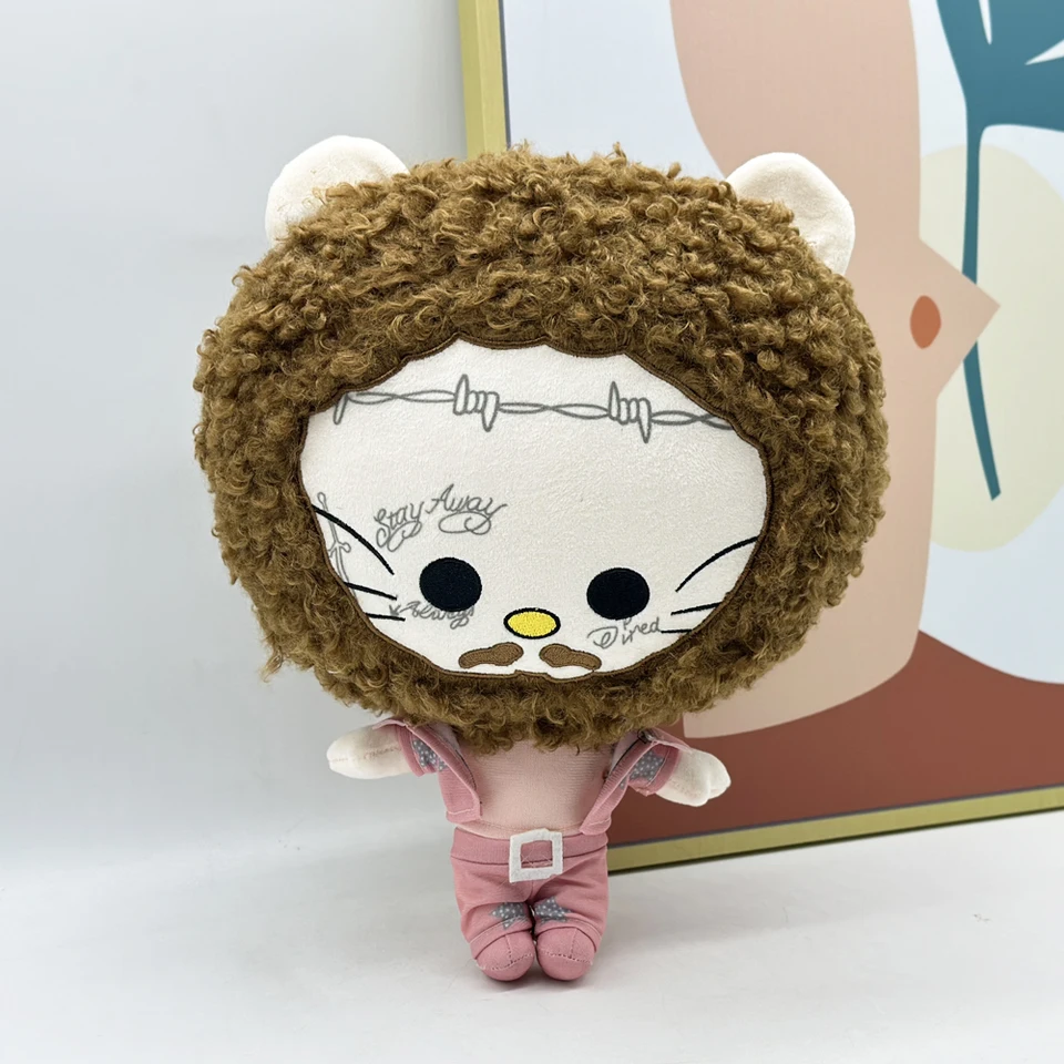 NOVÉ 30 cm Hello Kitty Post Malone Plush Doll Big Head Ružový oblek plyšový hračkár