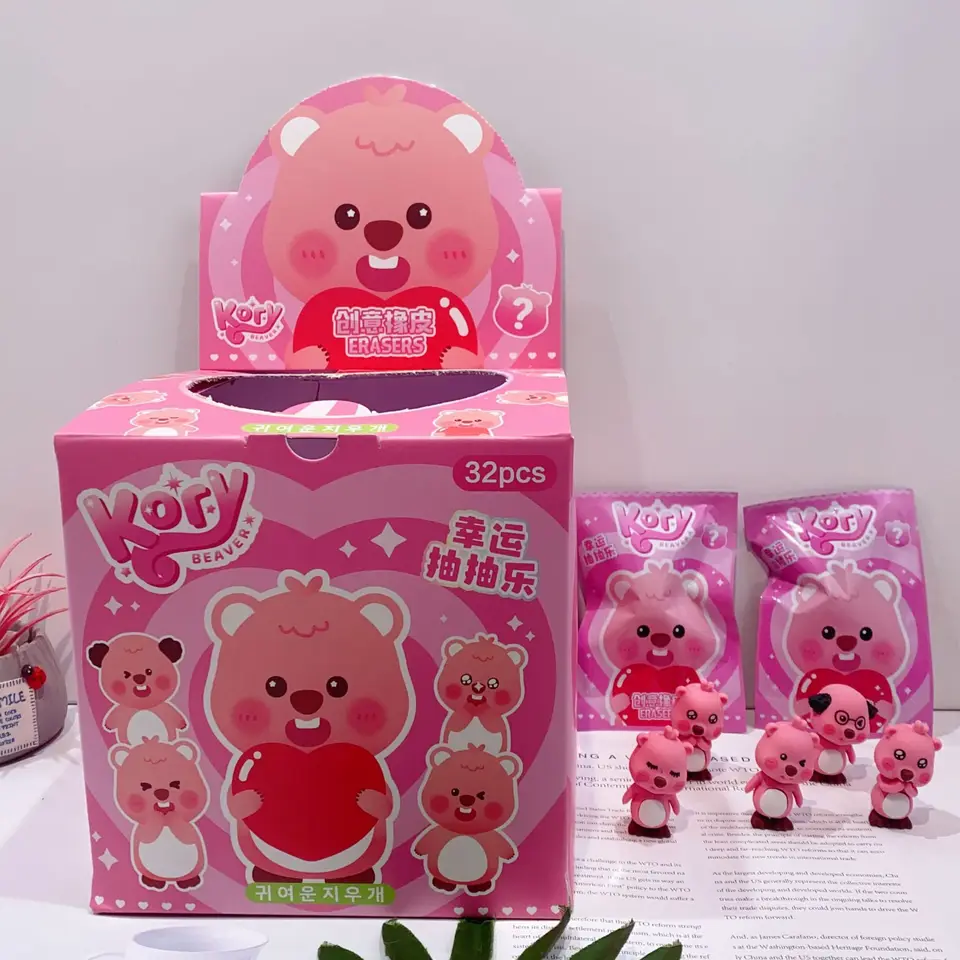 Nové 32ks/box Loopy Loopy Capibala Blind Box Cute Doll Eraser Action Peruzka Doll Student