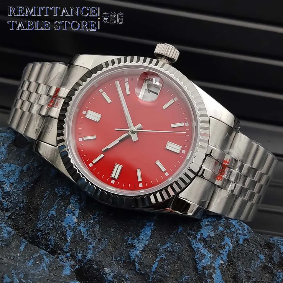 Nové 36 mm automatické mechanické hodinky pre mužov a ženy, vodotesné hodinky z nehrdzavejúcej ocele, kalendár, 7 farieb