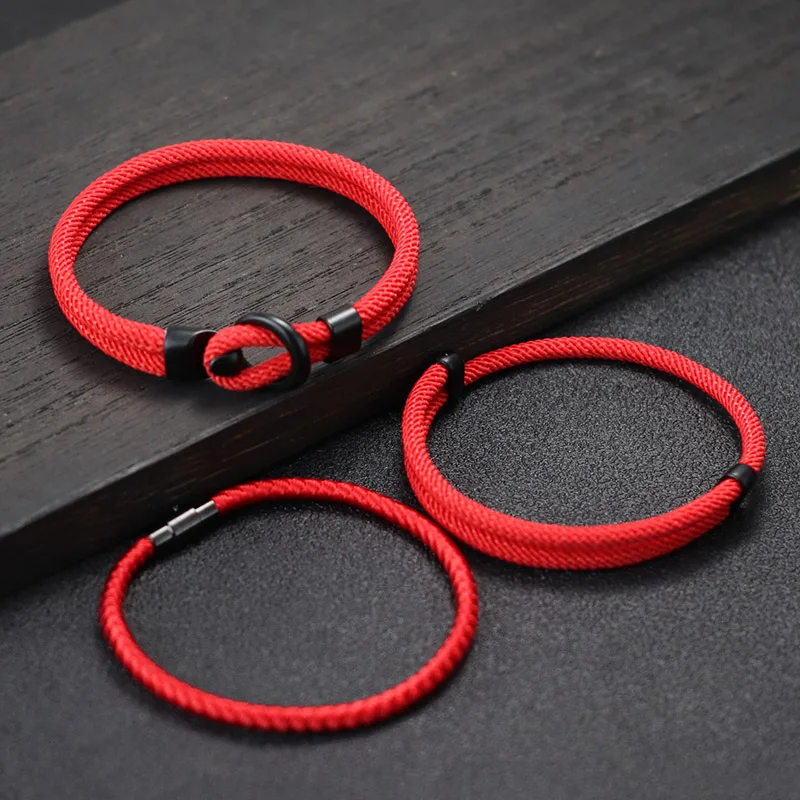 NOVÉ 3KS MEN Náramok sada šťastných červených kýlových laná Braslet surfer námorná tkanina Braclet pre voľný čas darček pre neho šperky