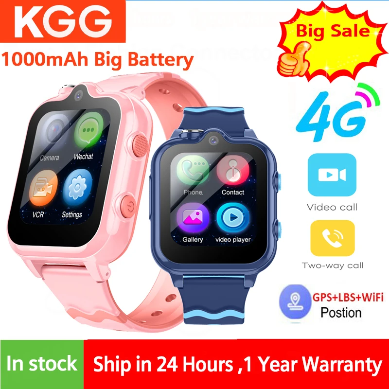 Nové 4G Kids Smart Sledujte GPS Wi -Fi videohovor Duálny fotoaparát SOS Aplikácia Stiahnite