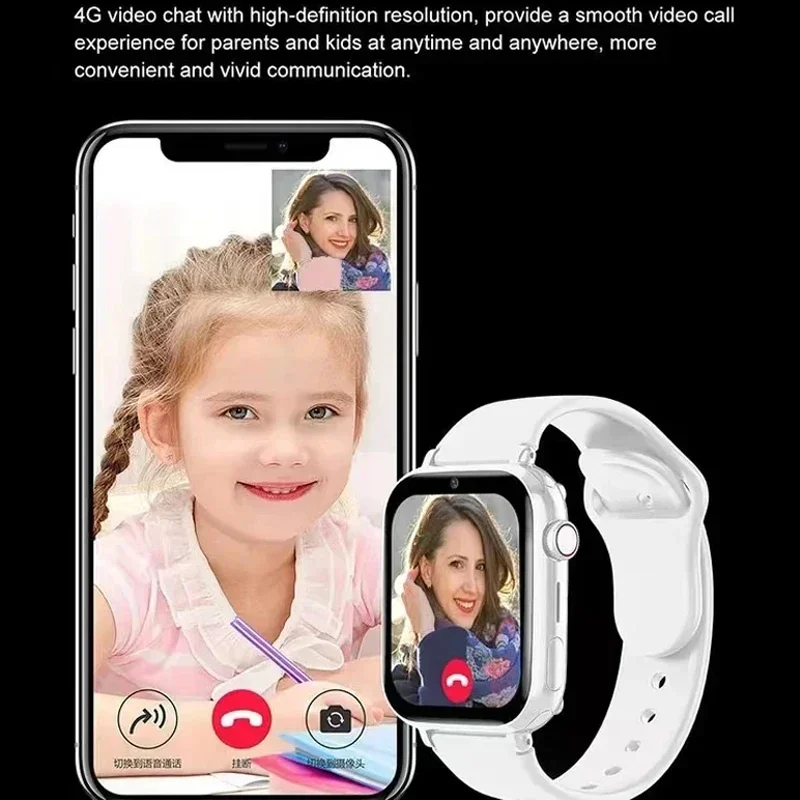 Nové 4G Kids Smart Watch SOS Call LBS Tracker Poloha fotoaparátu videohovor SIM karta Multifunkčné vodotesné deti Smartwatch